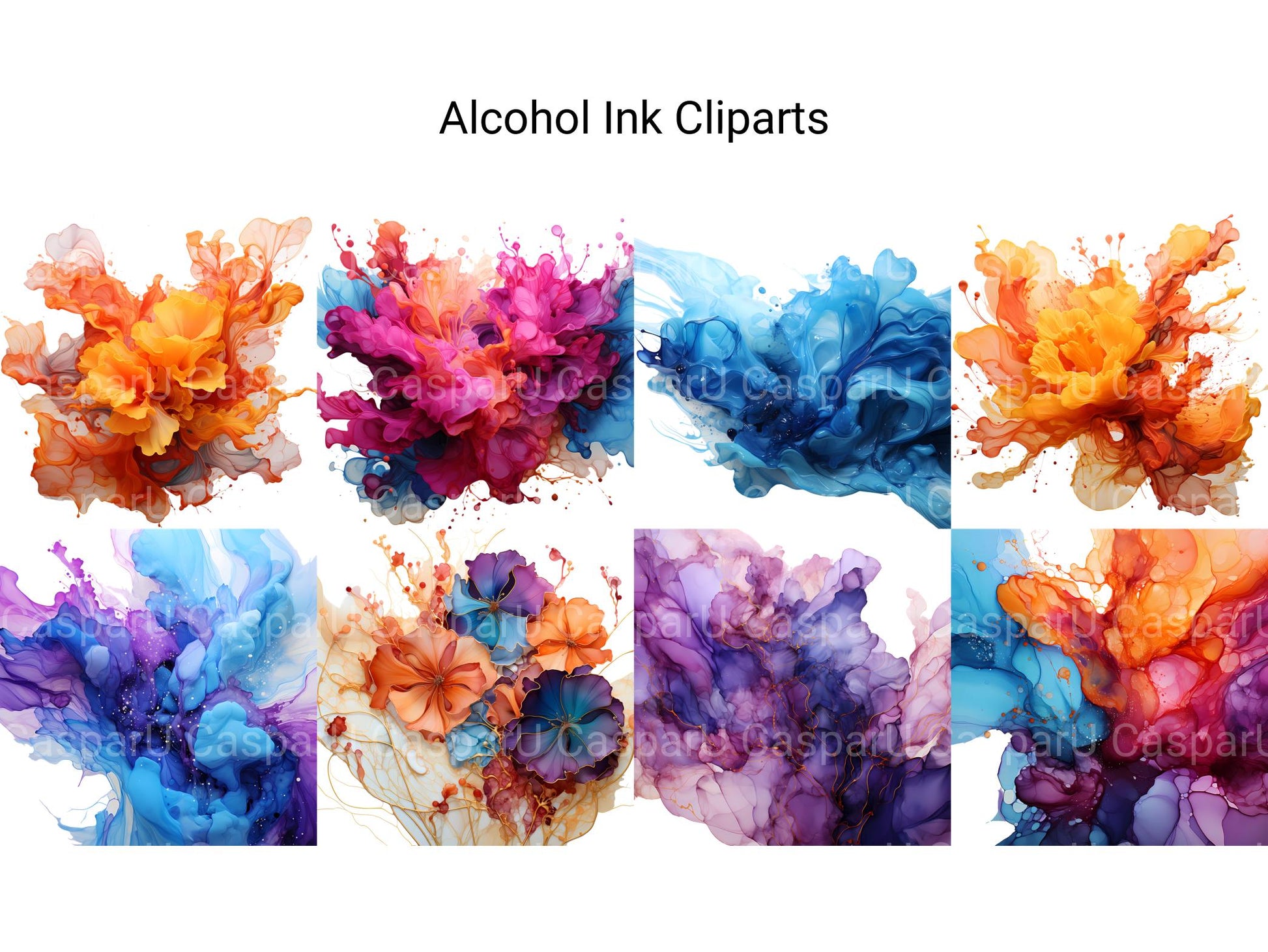 Alcohol Ink Clipart - CraftNest