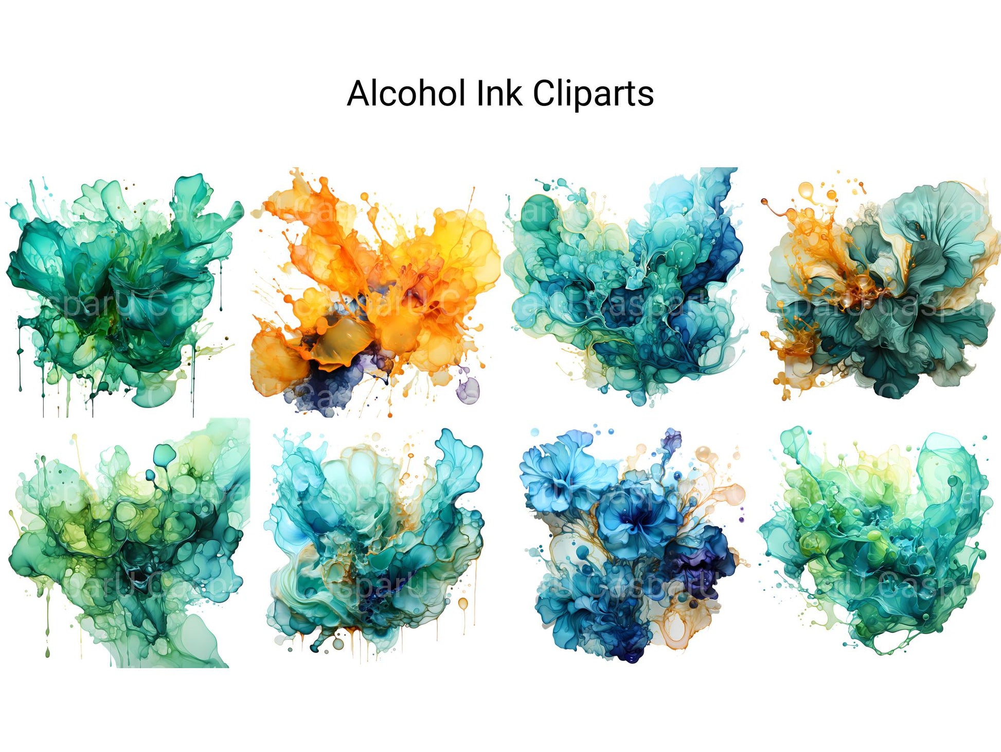 Alcohol Ink Clipart - CraftNest