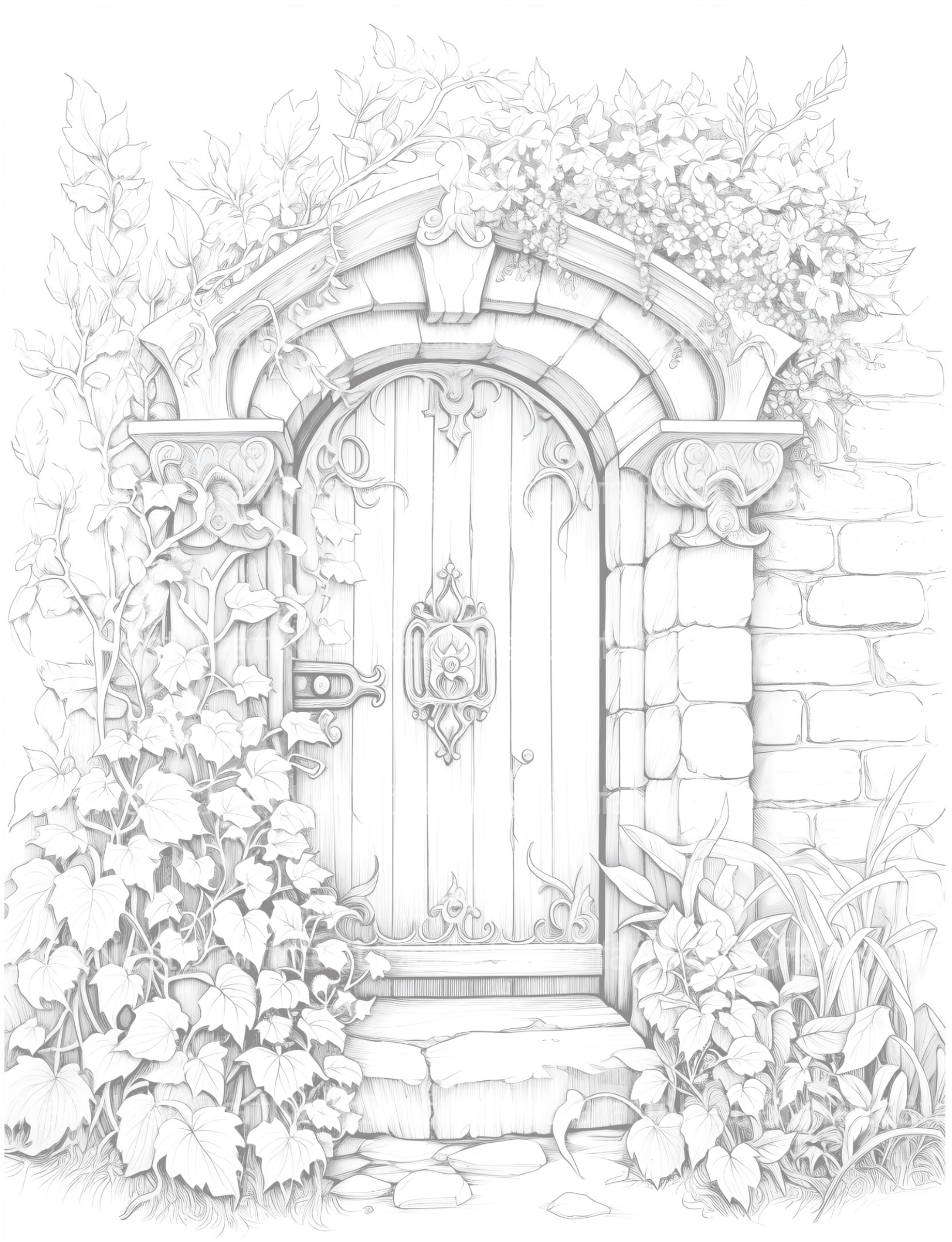 Blooming Door Coloring Book - CraftNest - Digital Crafting and Art