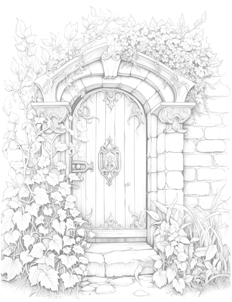 Blooming Door Coloring Book - CraftNest - Digital Crafting and Art