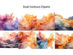 Dusk Contours Clipart - CraftNest