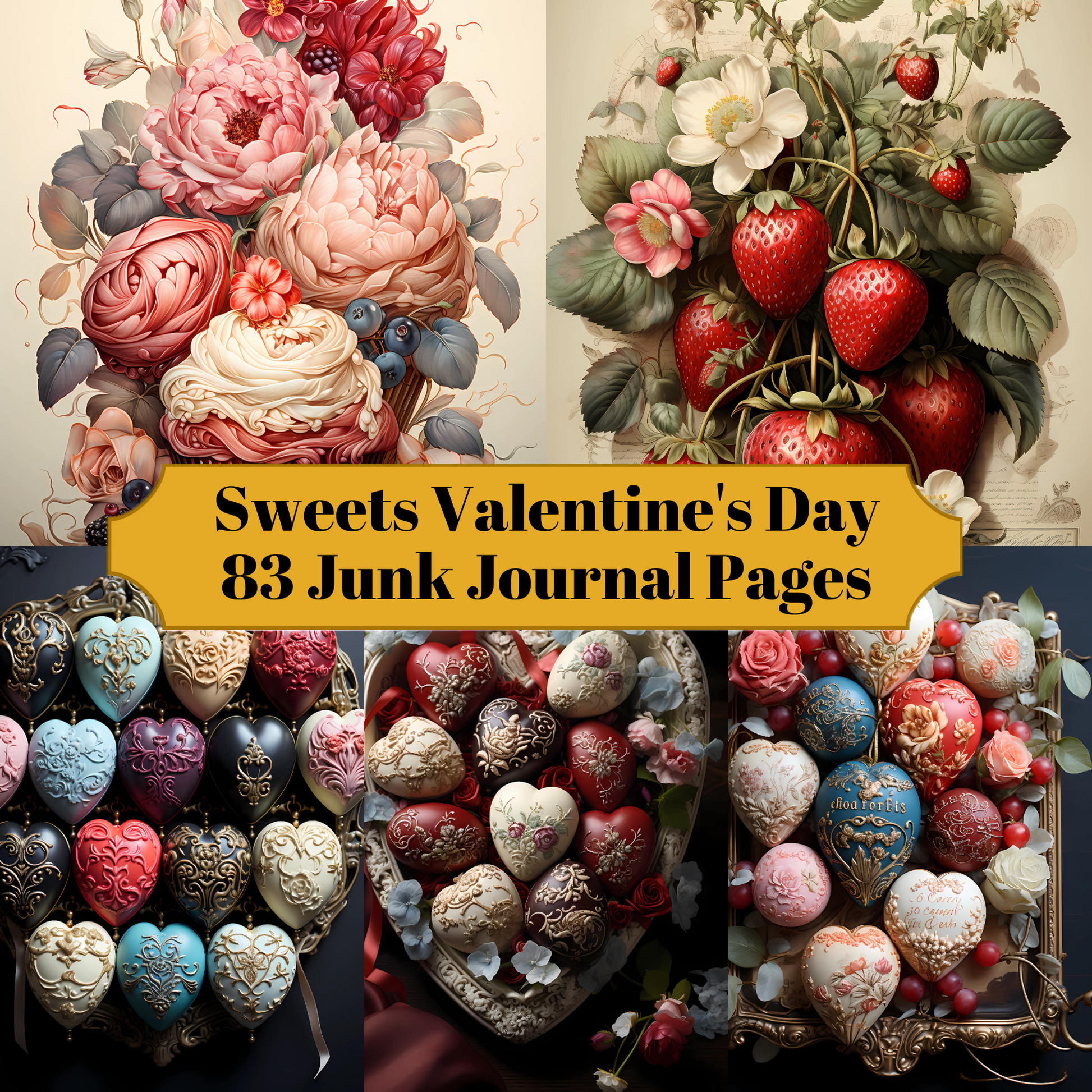 Sweets Valentine's Day Junk Journal Pages - CraftNest