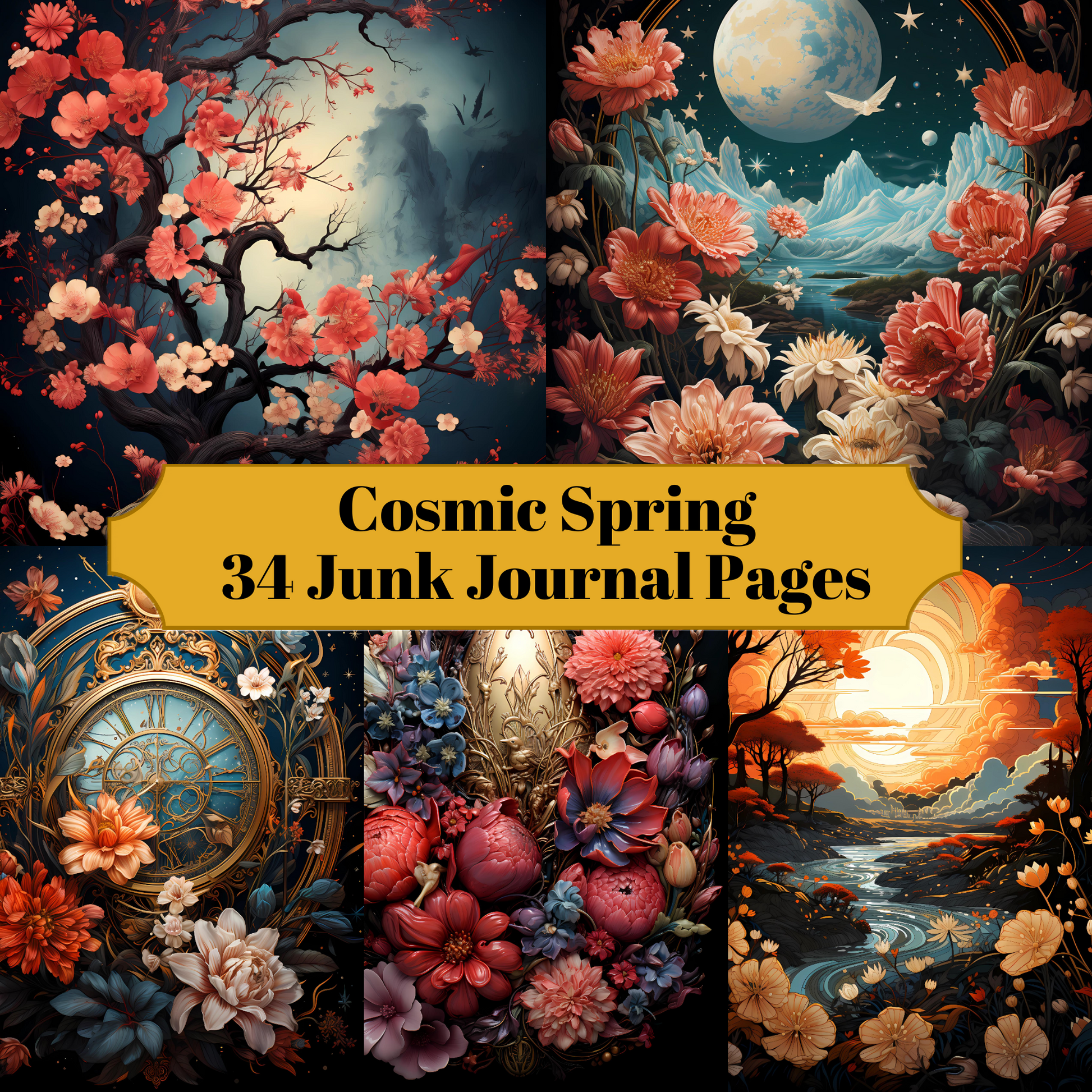 Cosmic Spring Junk Journal Pages - CraftNest