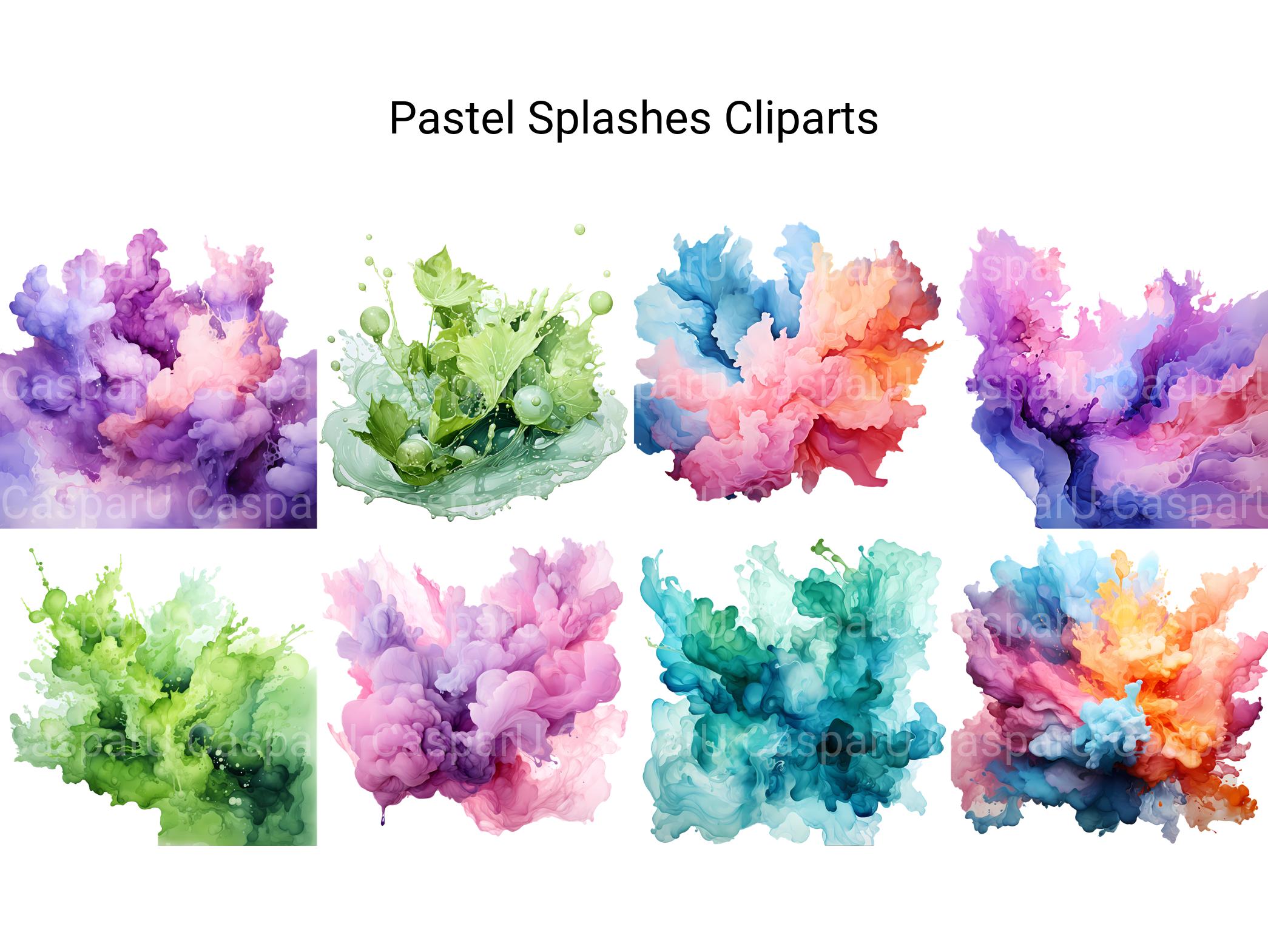 Pastel Splashes Clipart - CraftNest