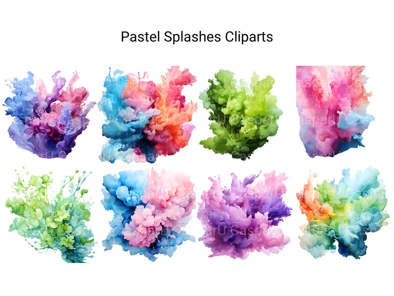 Pastel Splashes Clipart - CraftNest