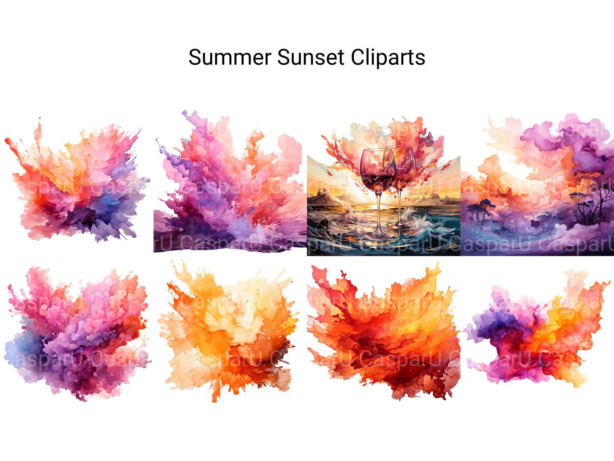 Summer Sunset Clipart - CraftNest