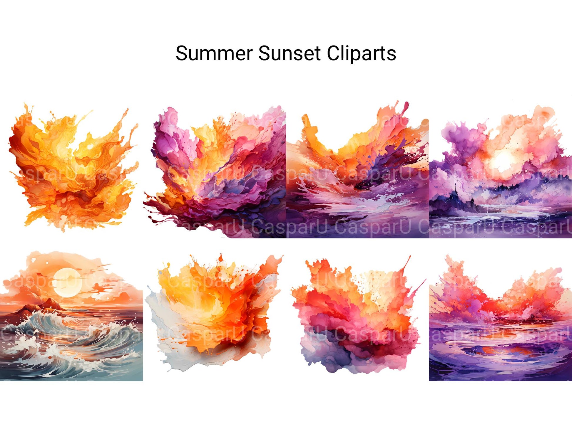 Summer Sunset Clipart - CraftNest