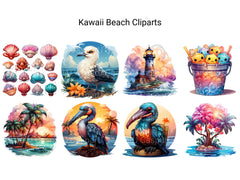 Kawaii Beach Clipart - CraftNest