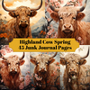 Highland Cow Spring Junk Journalseiten