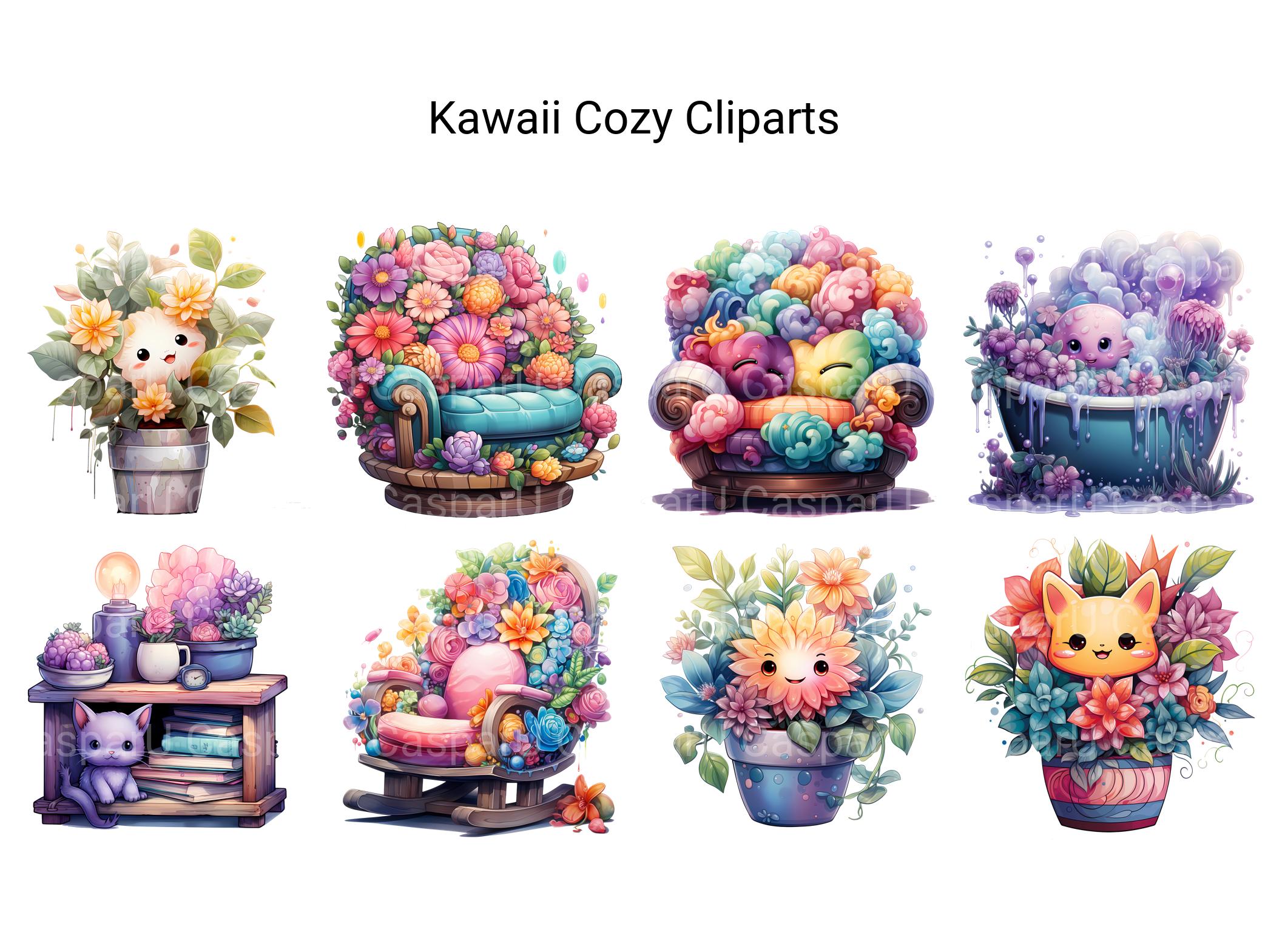 Kawaii Cozy Clipart - CraftNest