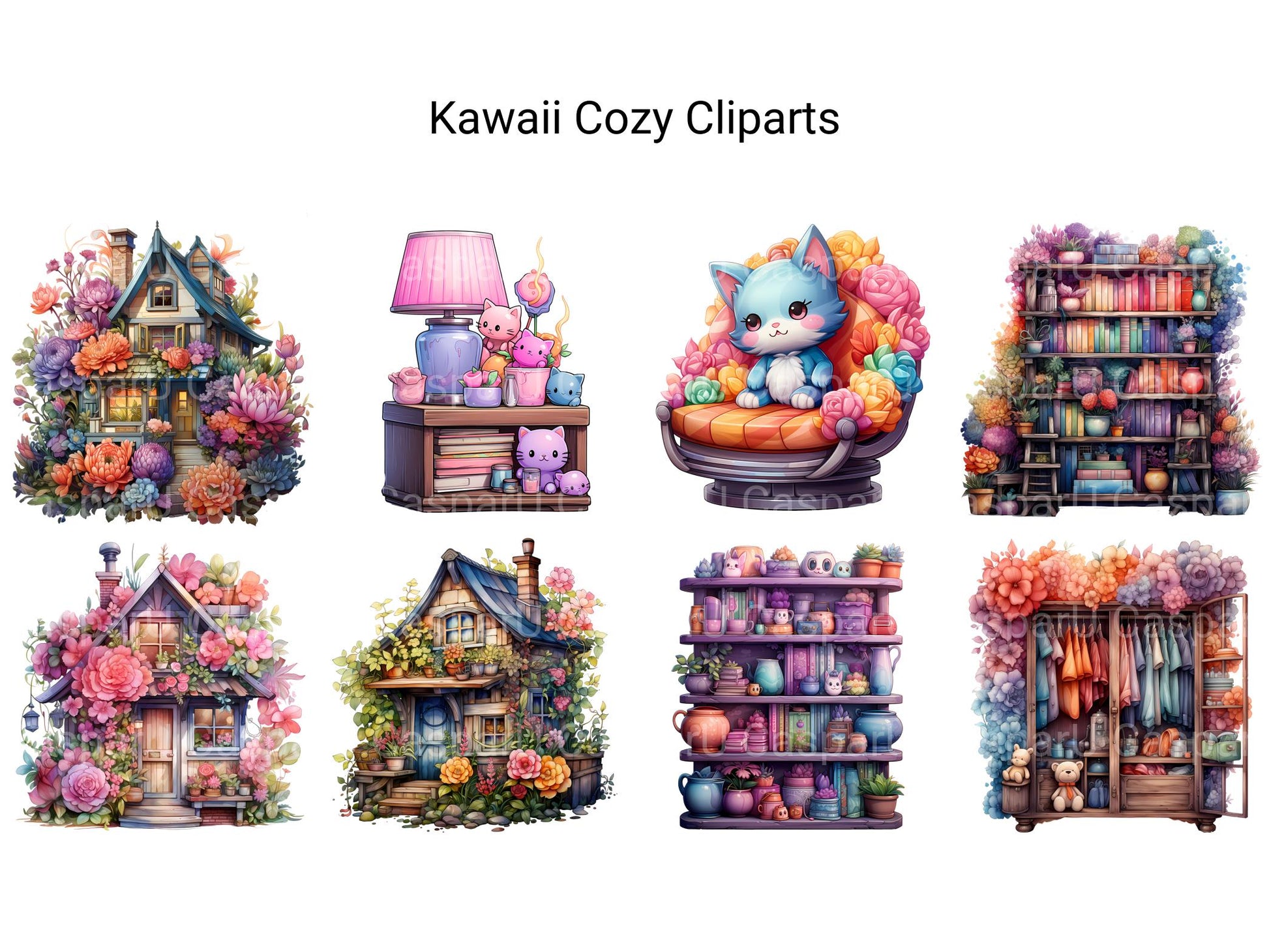 Kawaii Cozy Clipart - CraftNest