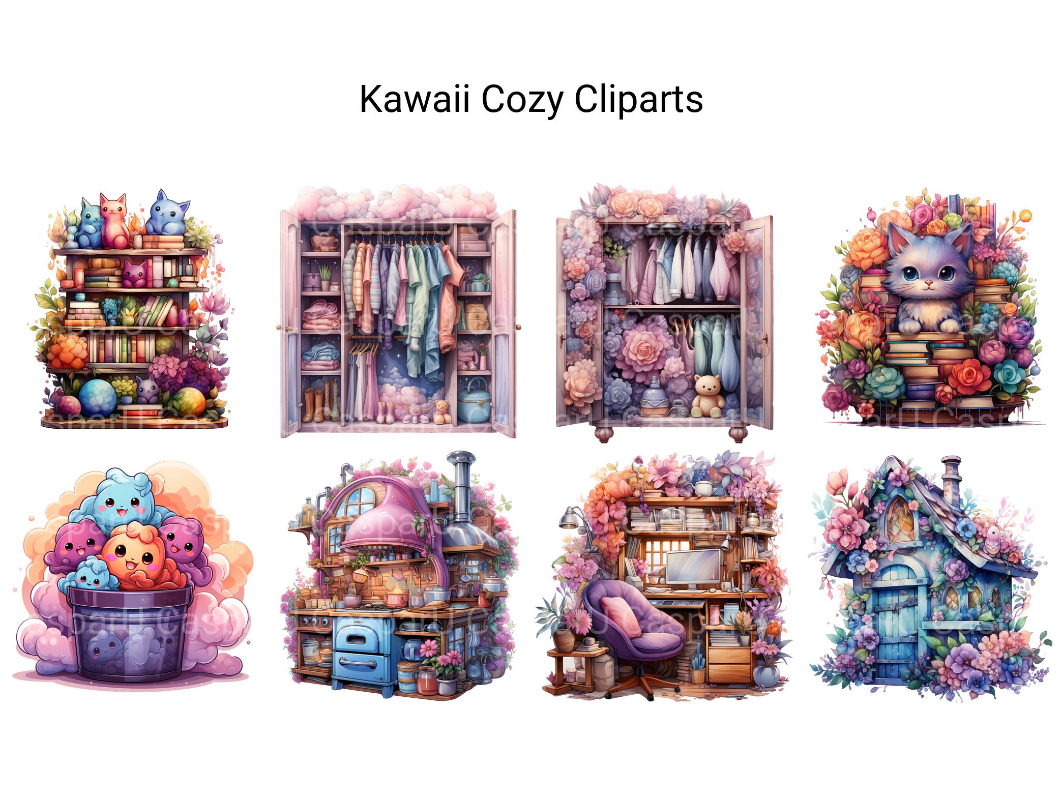 Kawaii Cozy Clipart - CraftNest