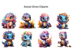 Kawaii Dinos Clipart - CraftNest