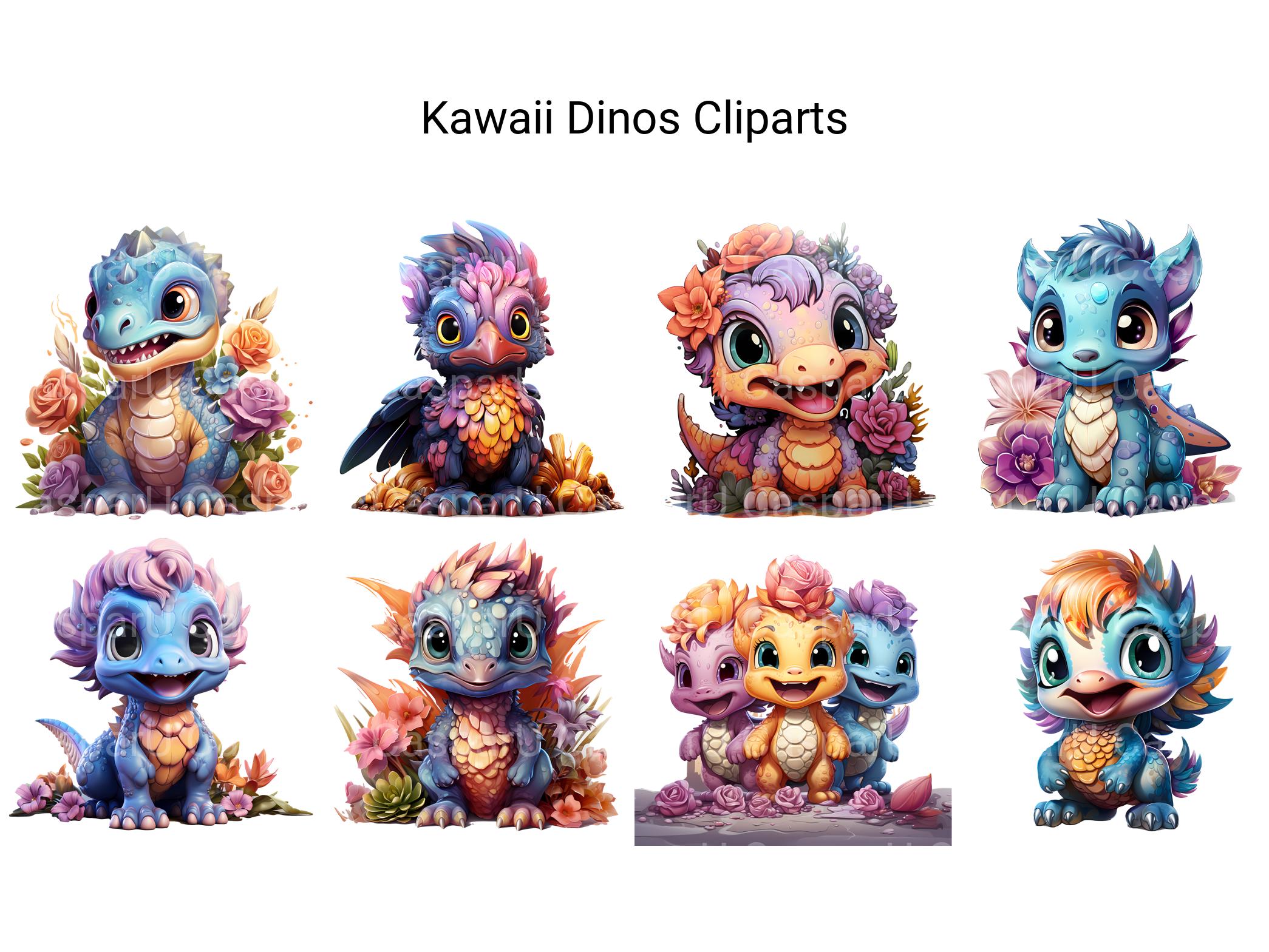 Kawaii Dinos Clipart - CraftNest