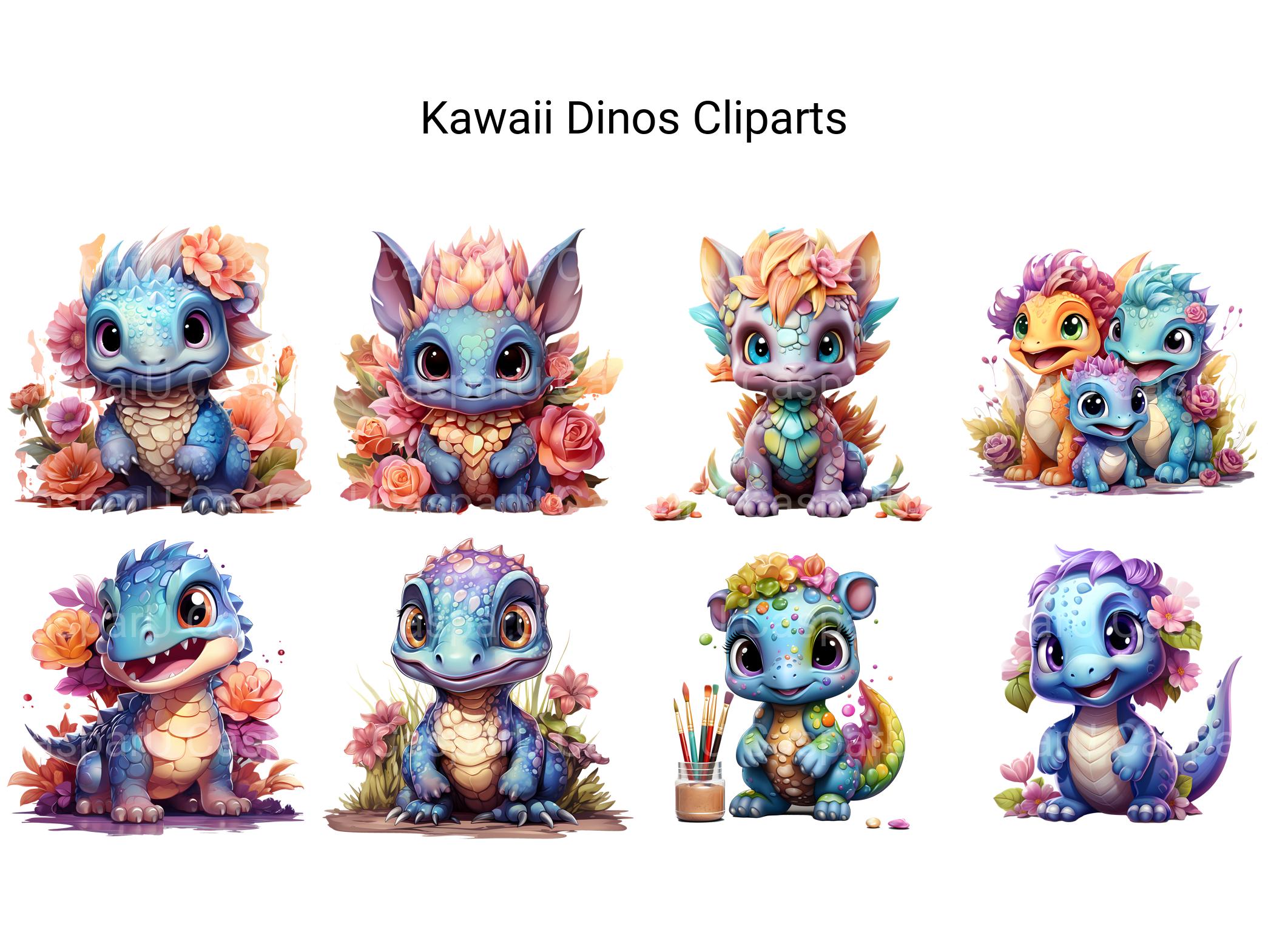 Kawaii Dinos Clipart - CraftNest