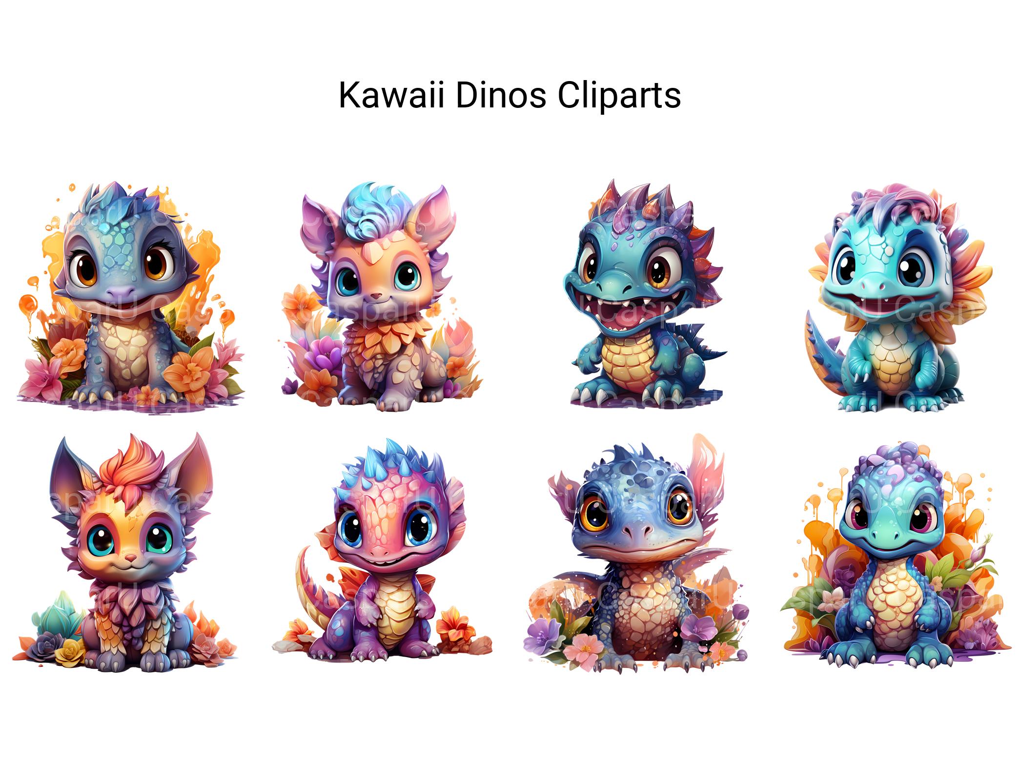 Kawaii Dinos Clipart - CraftNest