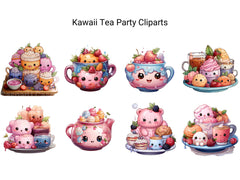 Kawaii Tea Party Clipart - CraftNest