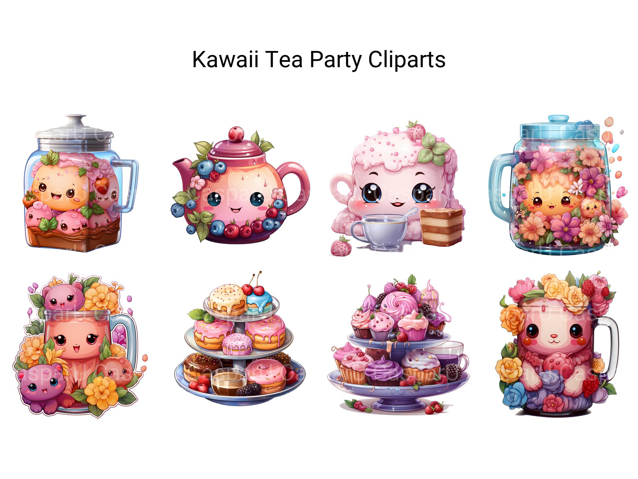 Kawaii Tea Party Clipart - CraftNest