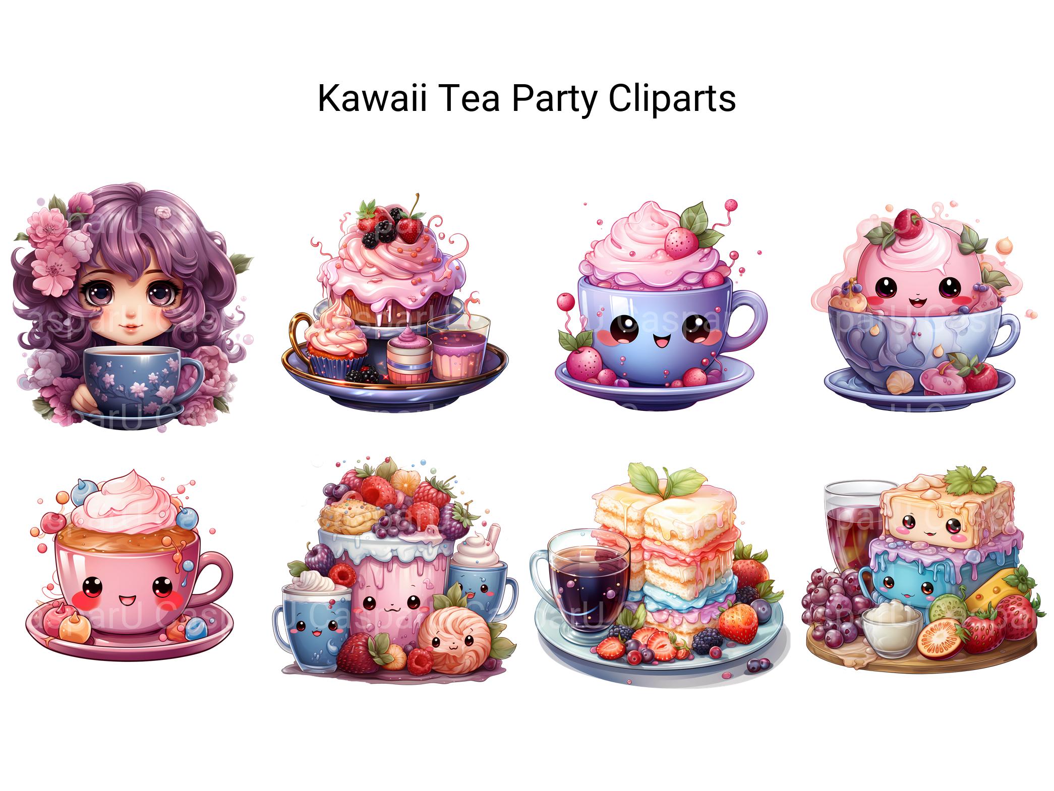 Kawaii Tea Party Clipart - CraftNest