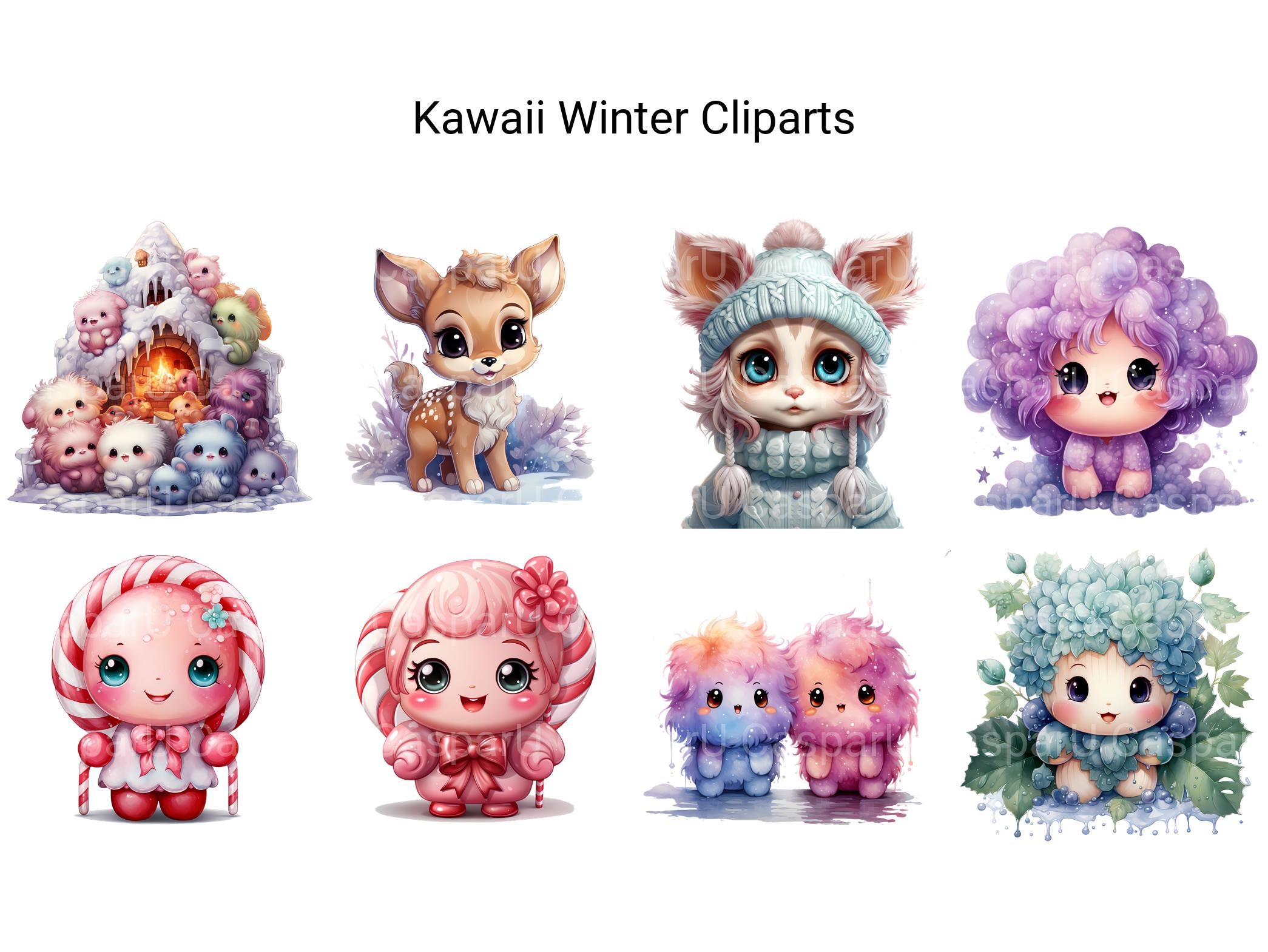 Kawaii Winter Clipart - CraftNest