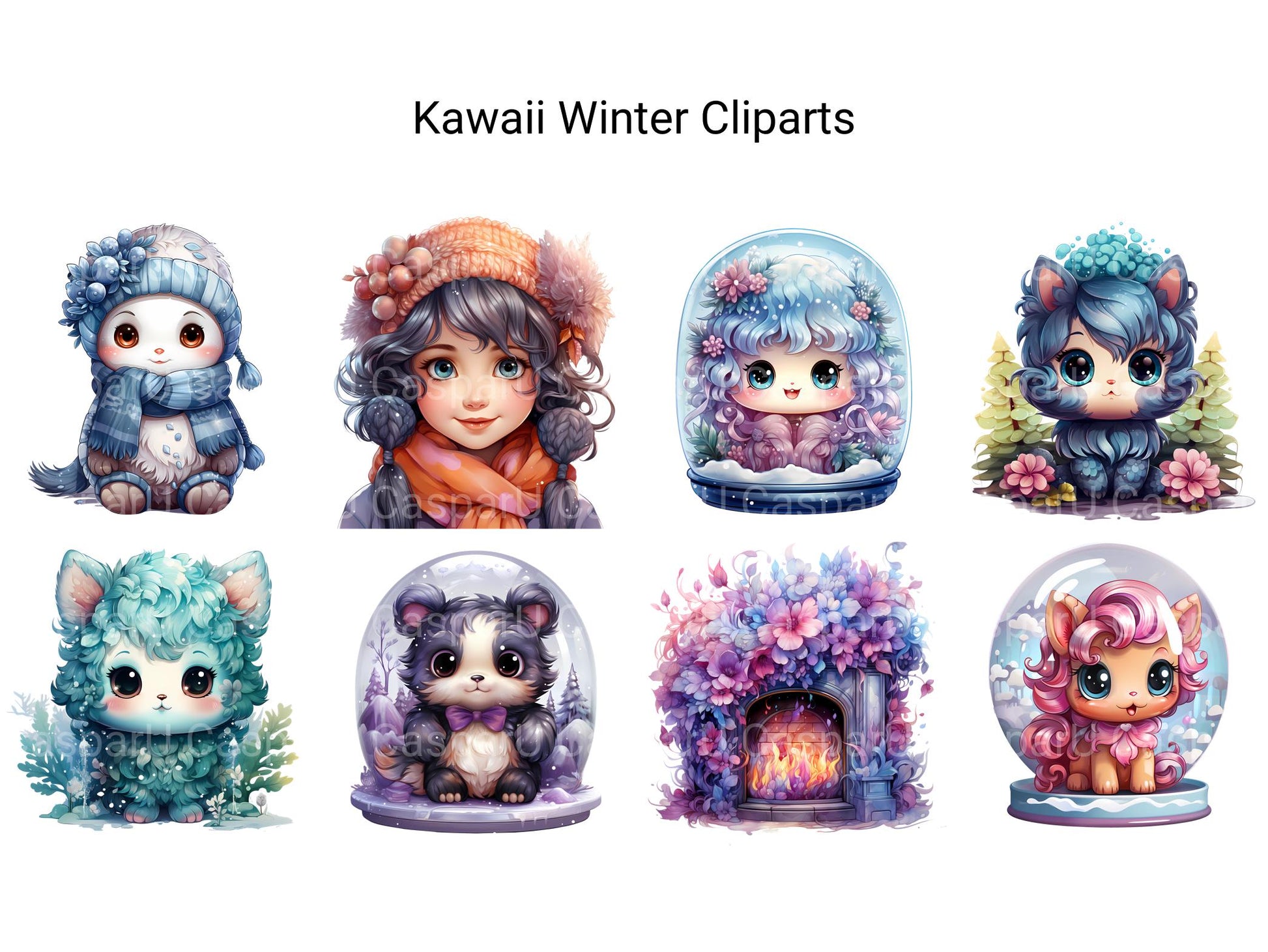 Kawaii Winter Clipart - CraftNest