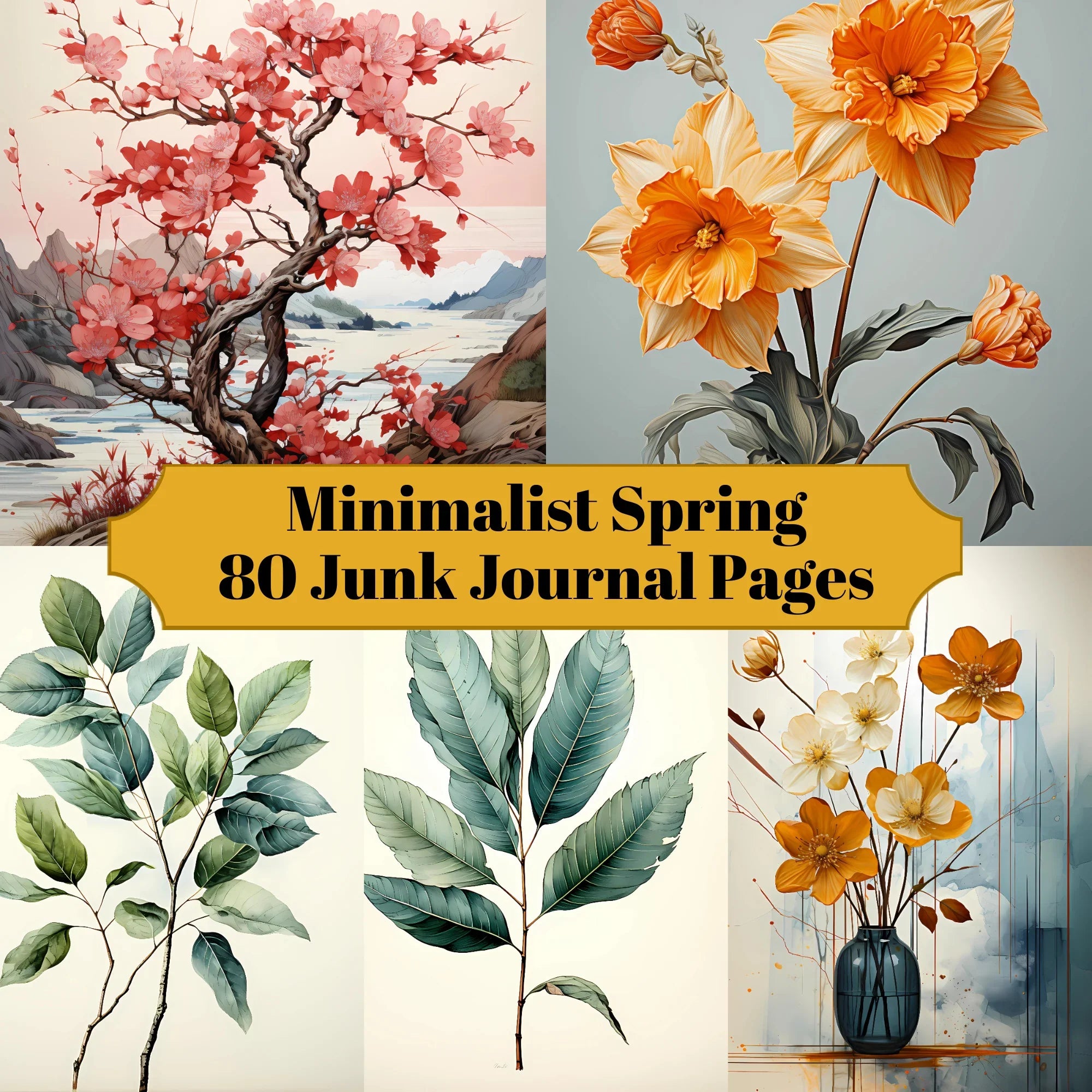 No Spring Journal Minimalist Spring Junk Journal Pages
