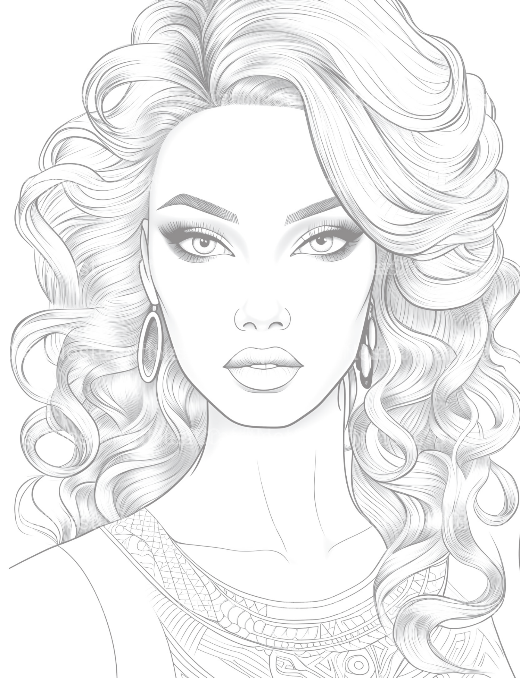 Beautiful Women Coloring Book - CraftNest - Digital Crafting and Art
