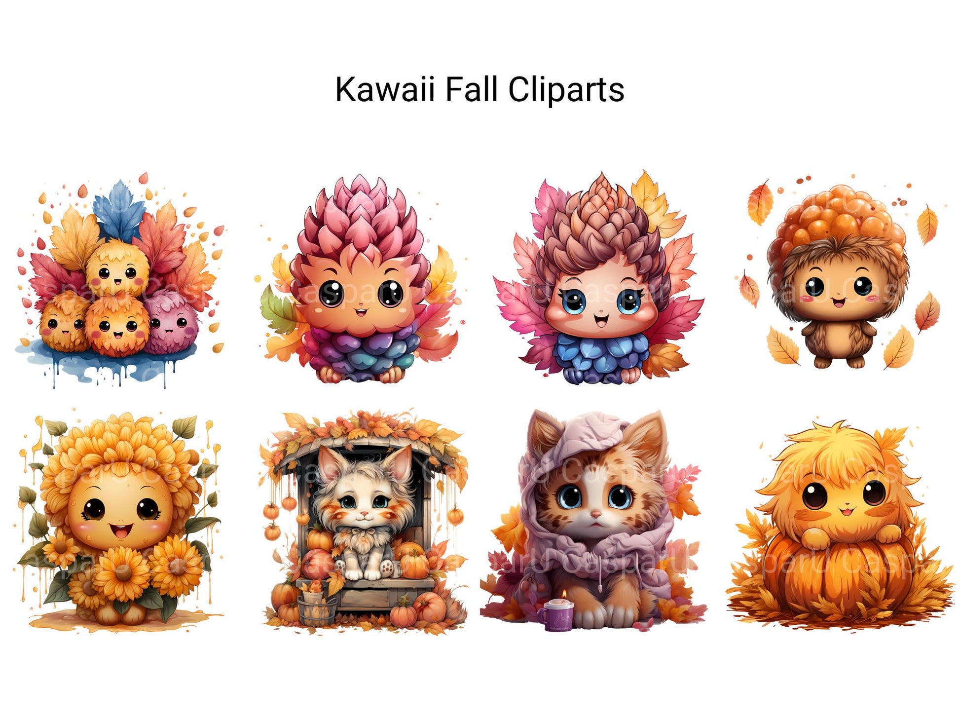 Kawaii Fall Clipart - CraftNest