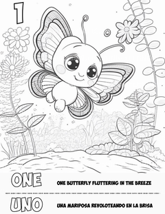 Bilingual Numbers Garden Coloring Book - CraftNest - Digital Crafting and Art