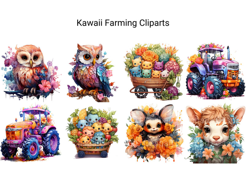 Kawaii Farming Clipart - CraftNest