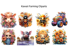 Kawaii Farming Clipart - CraftNest