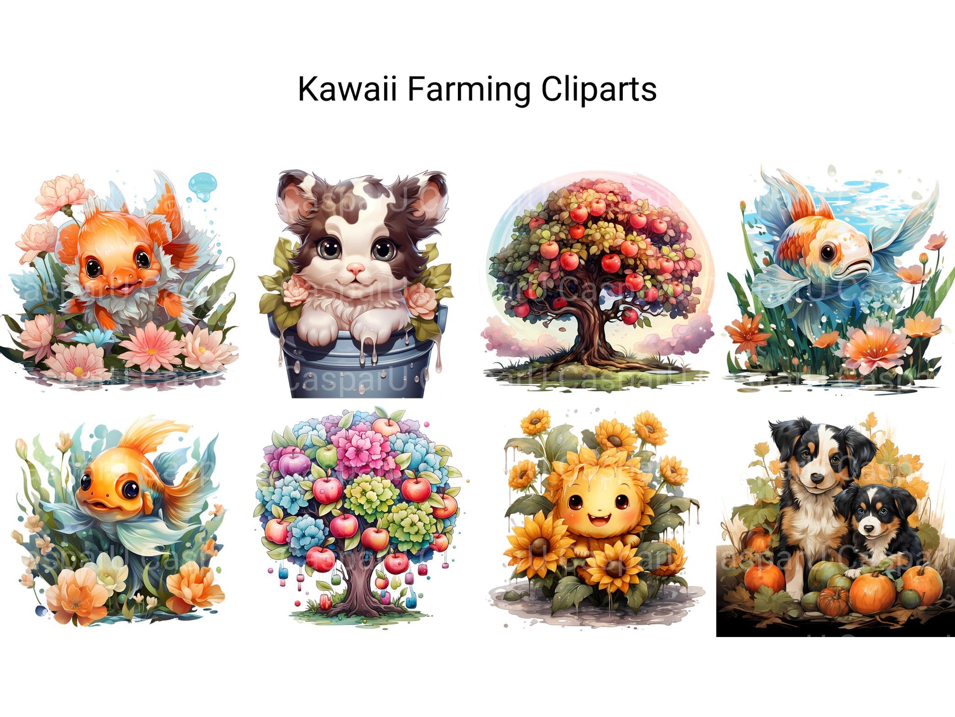 Kawaii Farming Clipart - CraftNest