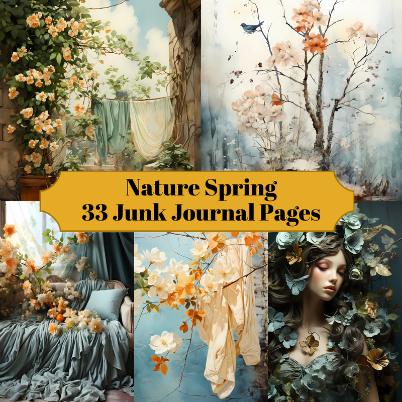 Nature Spring Junk Journal Pages - CraftNest