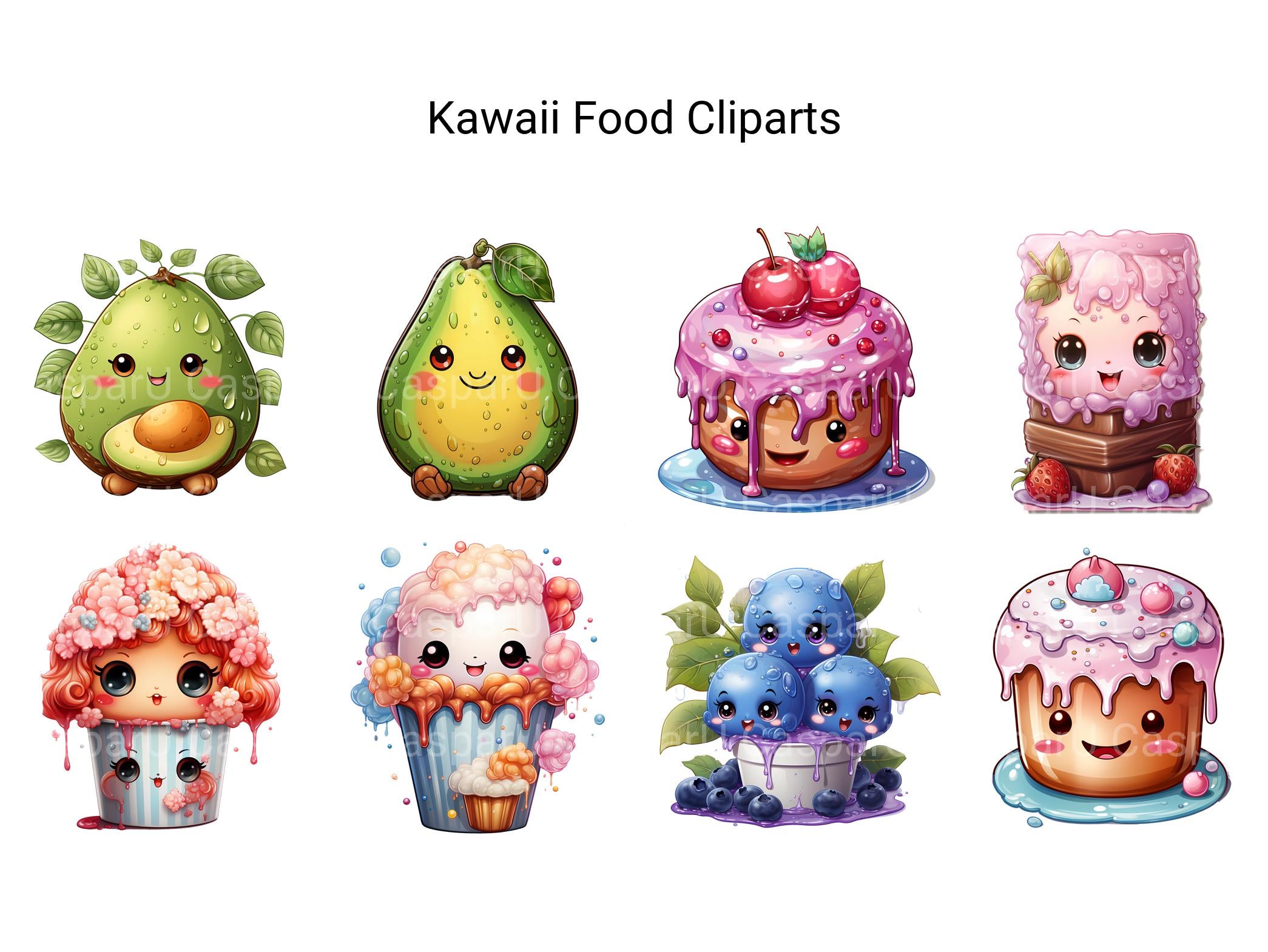 Kawaii Food Clipart - CraftNest