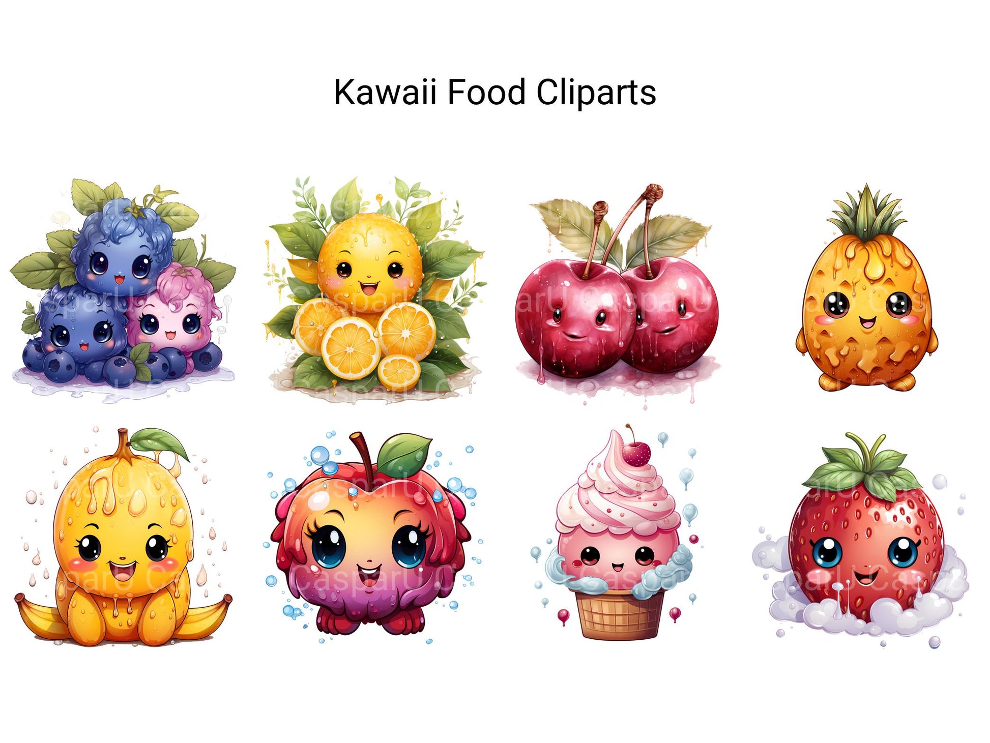 Kawaii Food Clipart - CraftNest