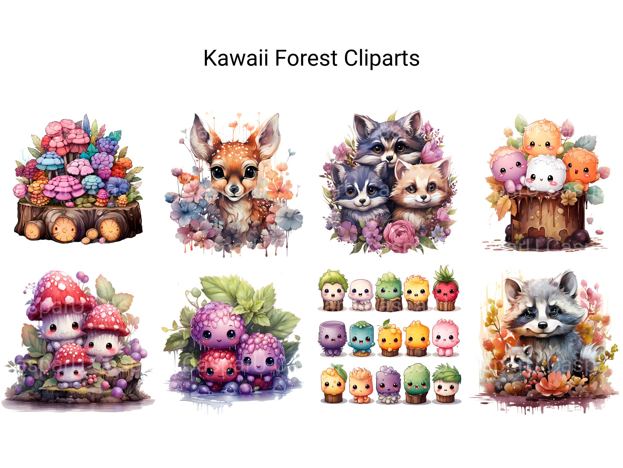 Kawaii Forest Clipart - CraftNest