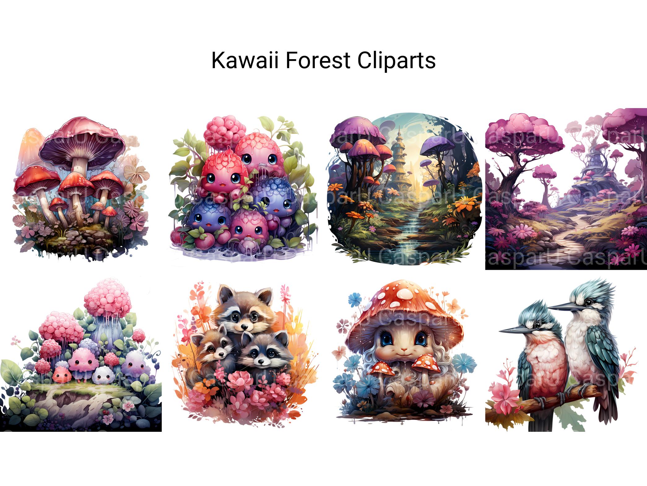 Kawaii Forest Clipart - CraftNest