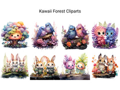 Kawaii Forest Clipart - CraftNest