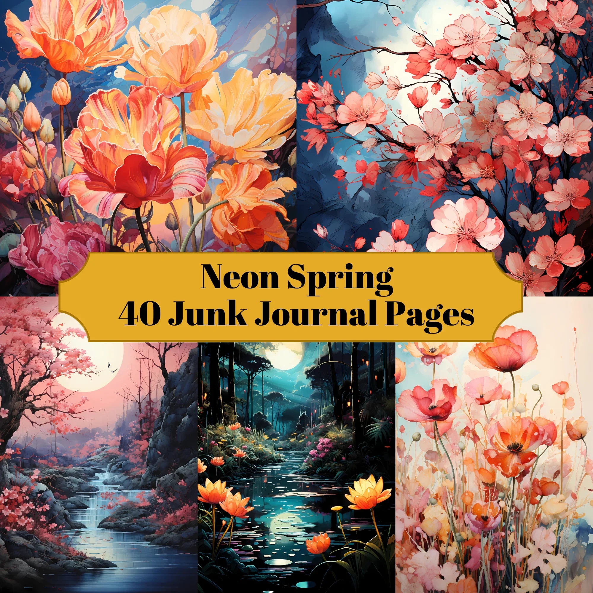 No Spring Journal Neon Spring Junk Journal Pages