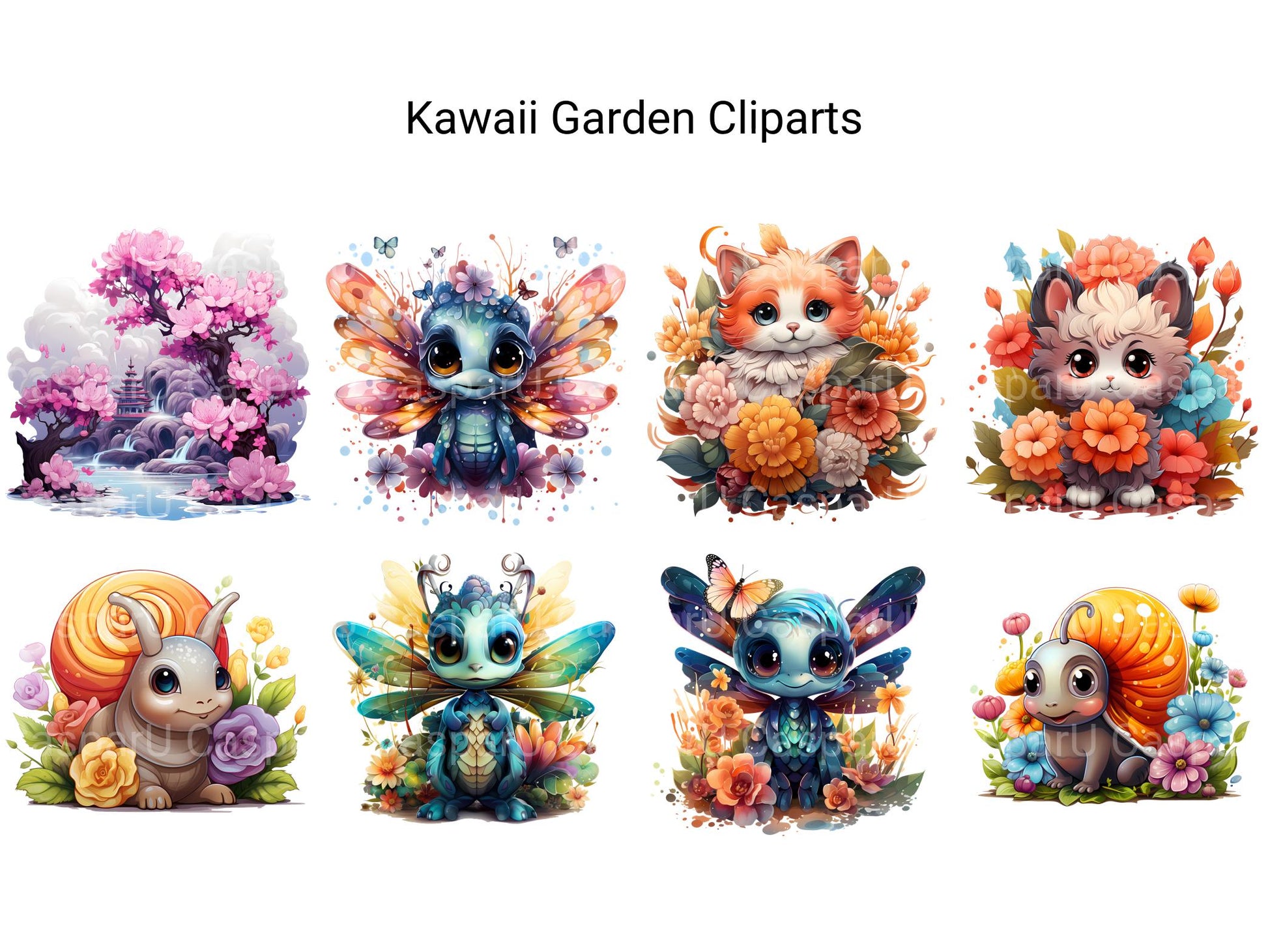 Kawaii Garden Clipart - CraftNest