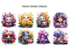 Kawaii Garden Clipart - CraftNest