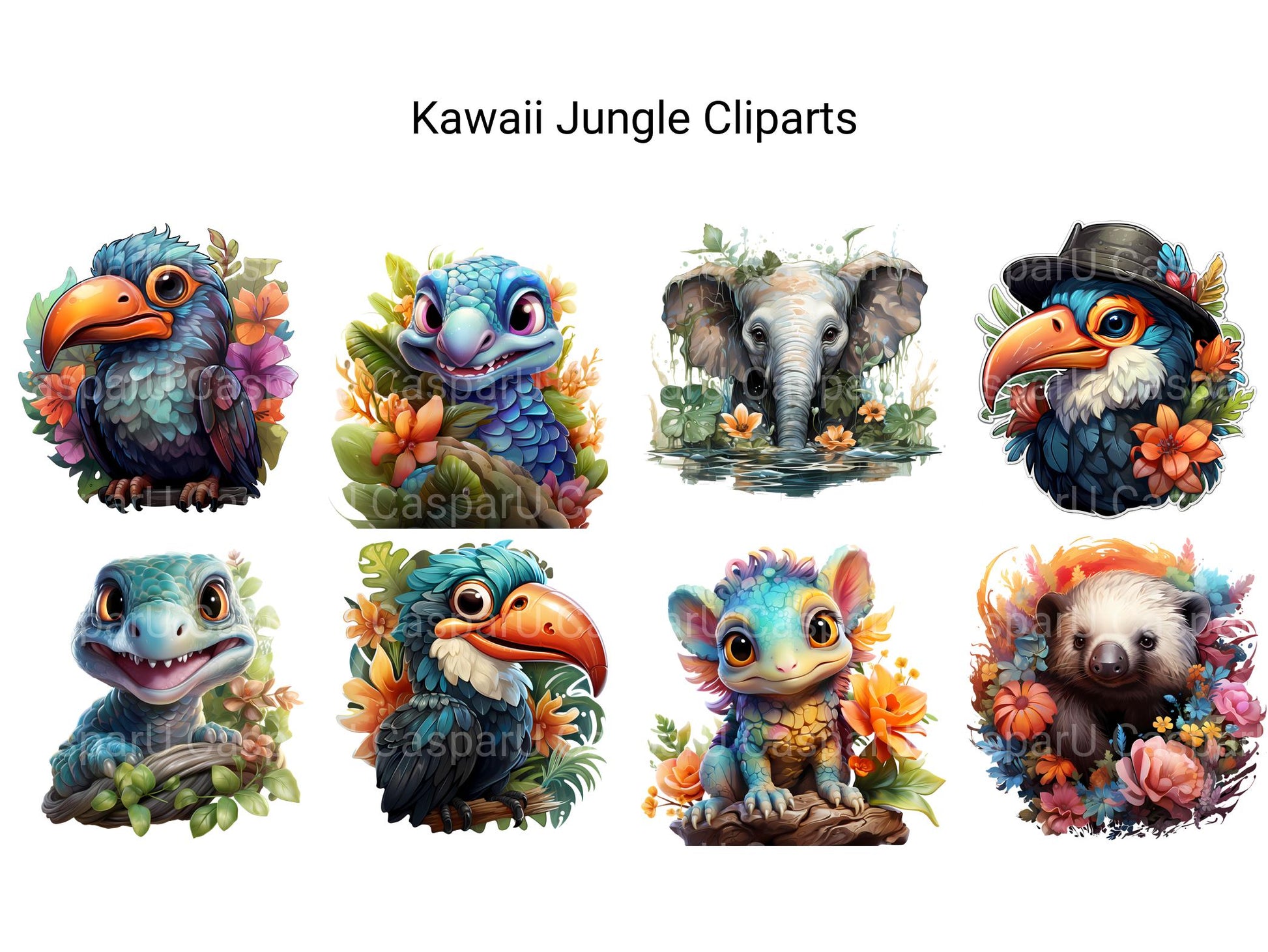 Kawaii Jungle Clipart - CraftNest