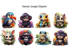 Kawaii Jungle Clipart - CraftNest