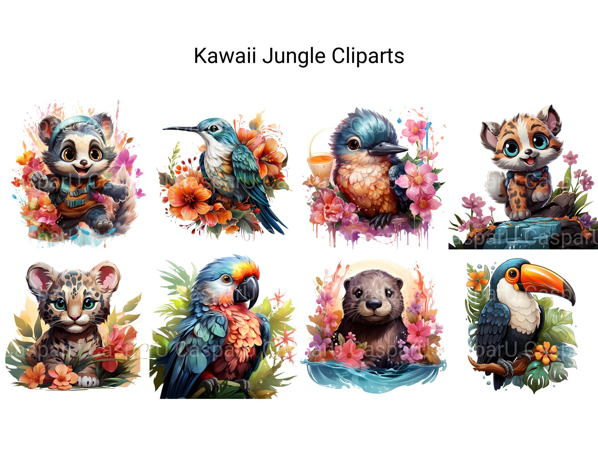 Kawaii Jungle Clipart - CraftNest