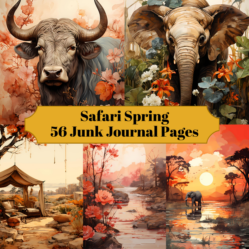 Safari Spring Junk Journal Pages - CraftNest