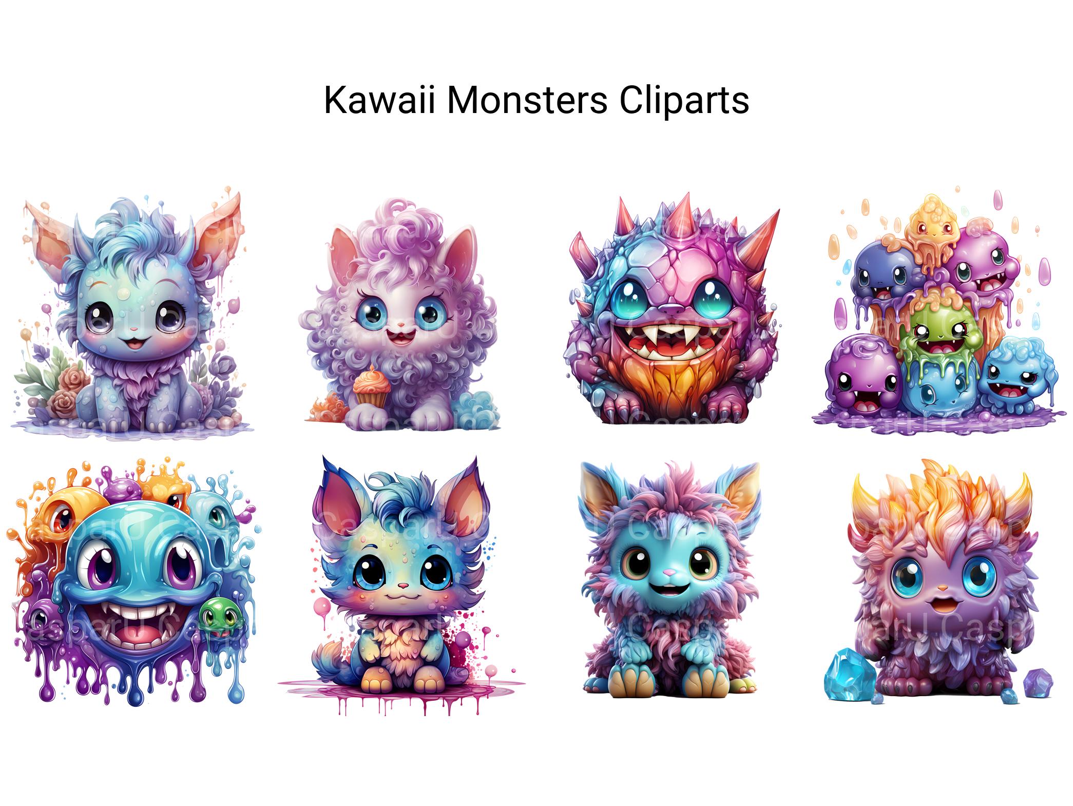 Kawaii Monsters Clipart - CraftNest