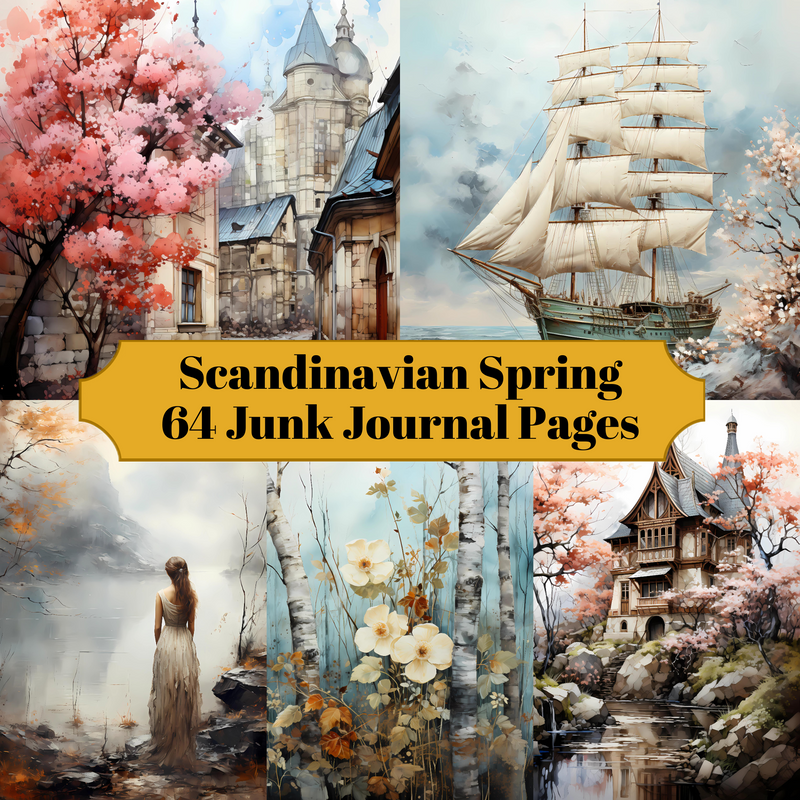 Scandinavian Spring Junk Journal Pages - CraftNest