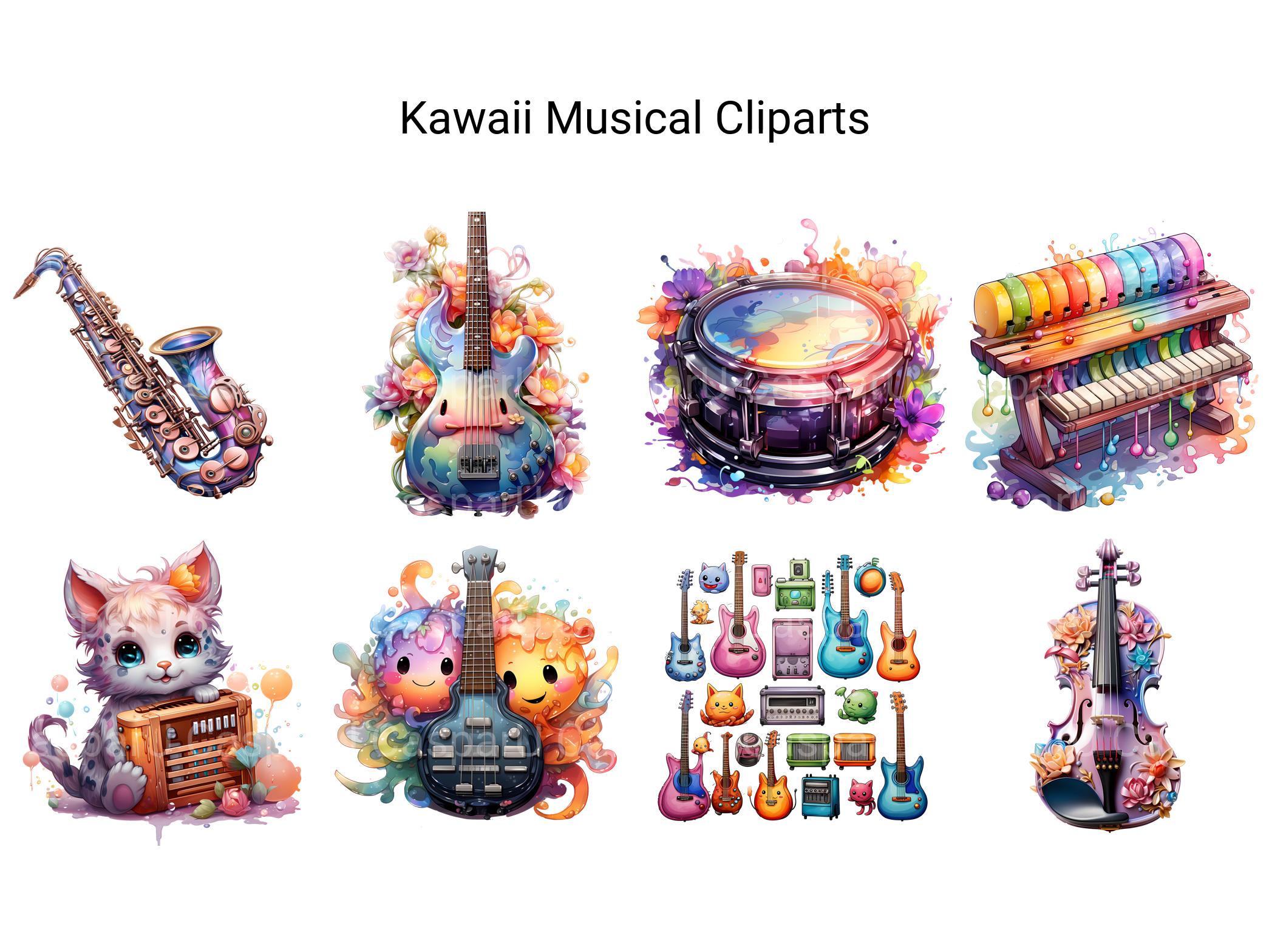 Kawaii Musical Clipart - CraftNest