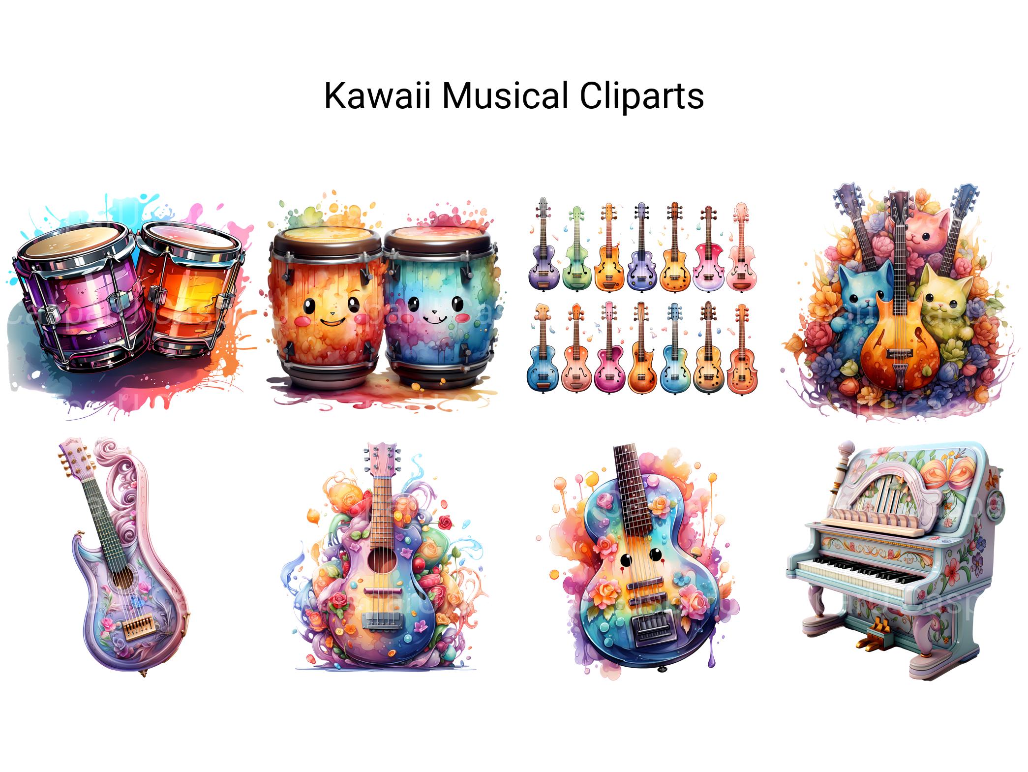 Kawaii Musical Clipart - CraftNest