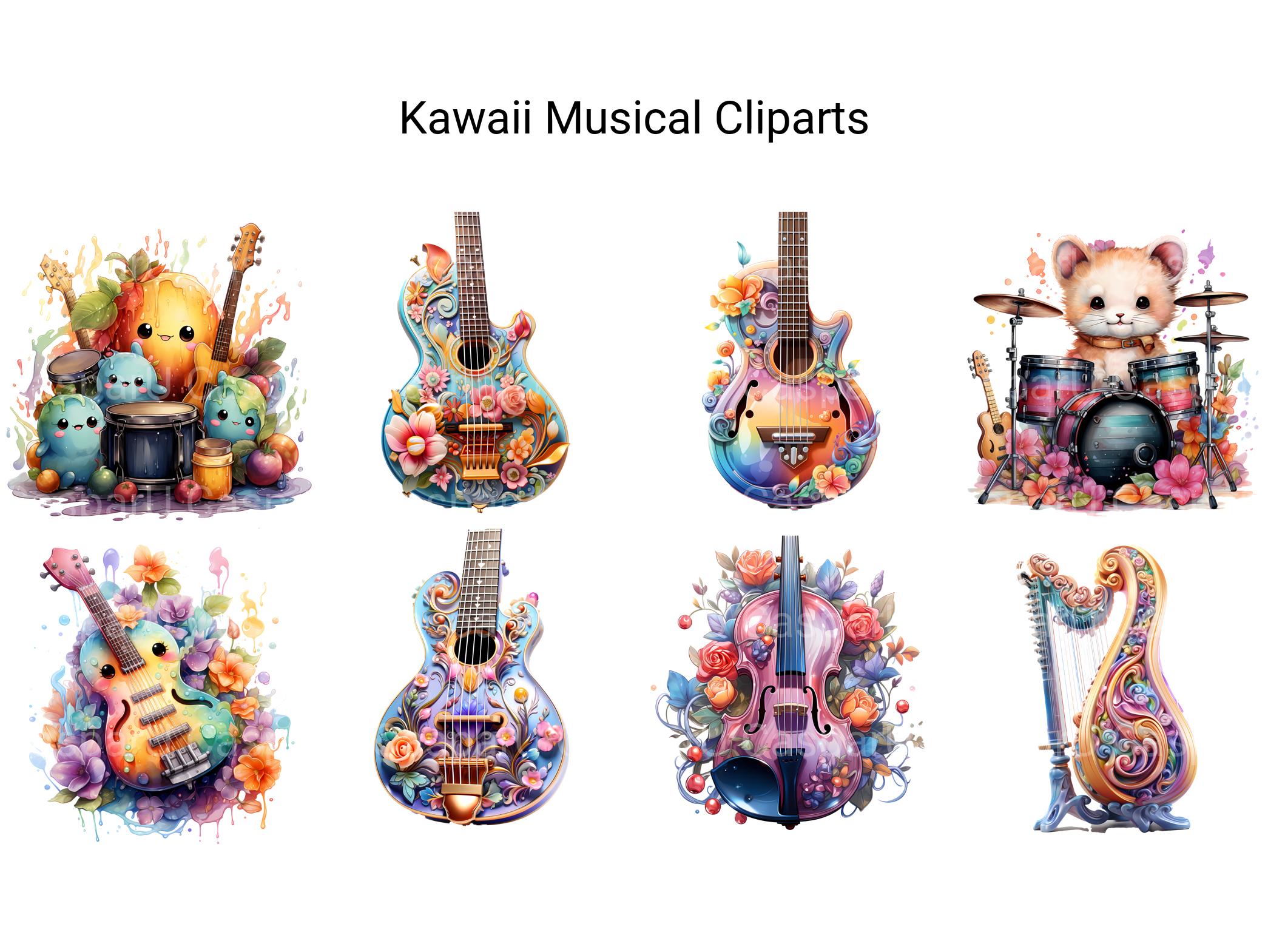 Kawaii Musical Clipart - CraftNest